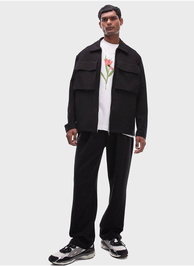 TOPMAN - Zip Through Dual Flap Pocket Shacket - Image 1