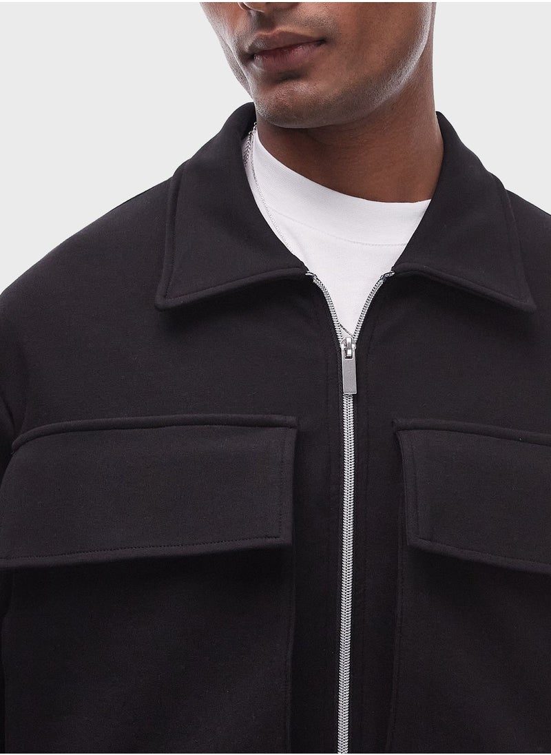 TOPMAN - Zip Through Dual Flap Pocket Shacket - Image 1