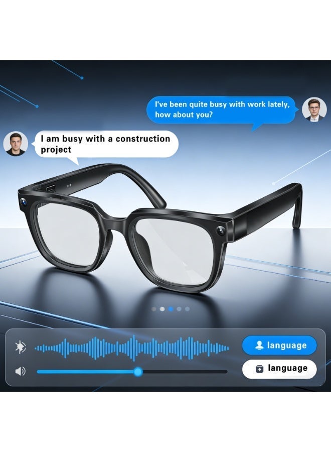 نظارات ذكية مزودة بكاميرا فيديو، ومترجم صوتي فوري، وتقنية Bluetooth 5.4 للموسيقى والمكالمات عالية الدقة؛ نظارات متطورة تقنياً للرياضات الخارجية والسفر. - Image 2