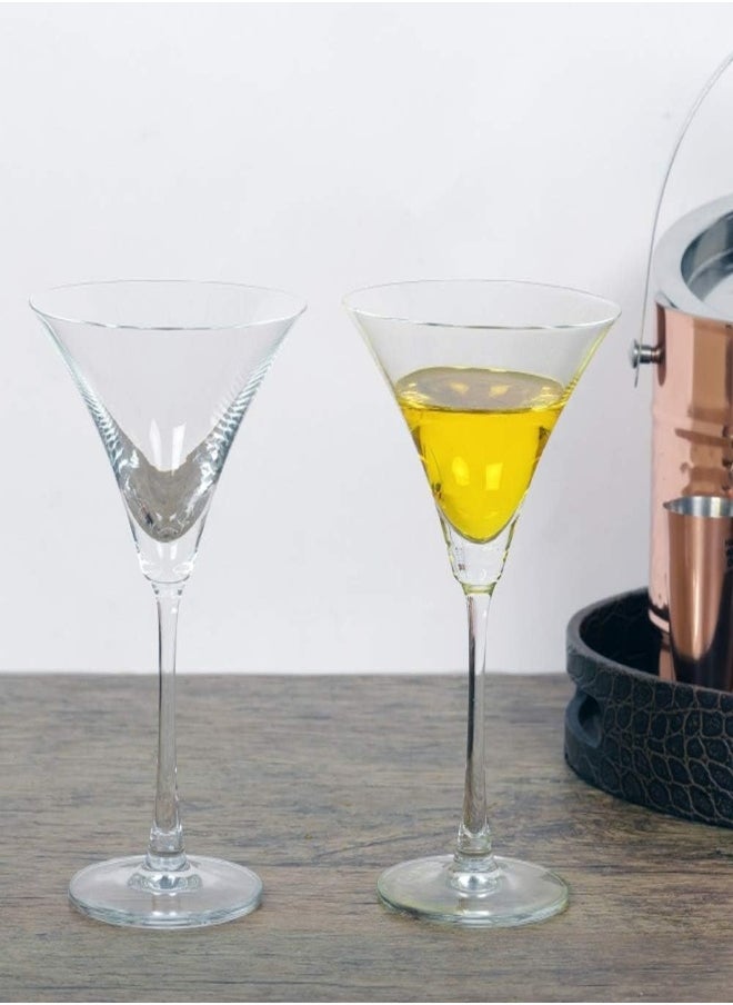 AKDC Ocean Madison Cocktail Glasses Set Of 2, Clear, 285 Ml, 015C1002, Martini Glass, Coupe Glass, Margarita Glass, V-Shaped Glass, Conical Glass  - Image 1