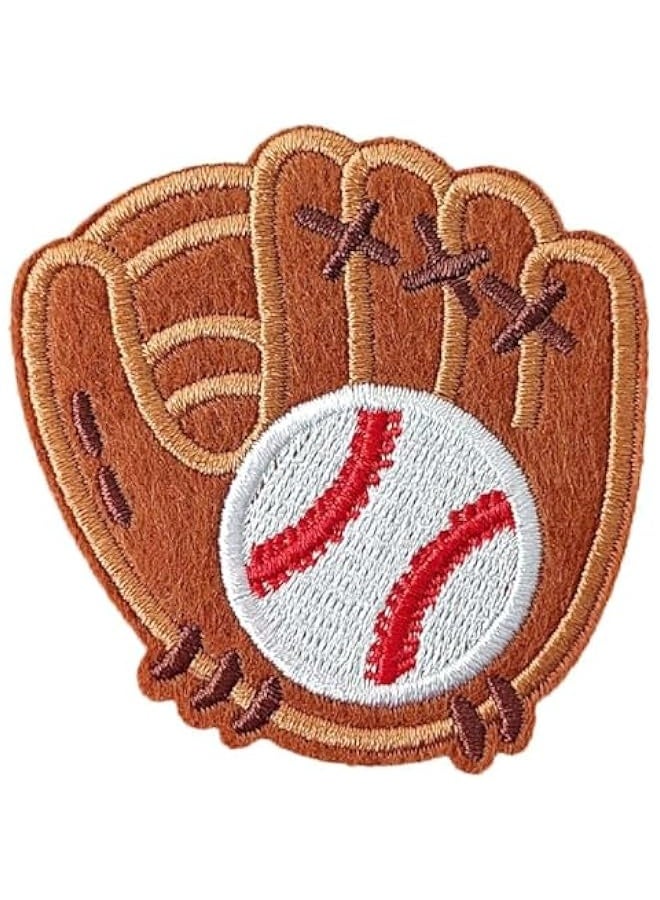 Baseball Glove Patches, Embroidered Iron On/Sew On Baseball Patches, Cute Applique Patches for Clothing, Jackets, Hats, Backpacks, Jeans (Pack of 12) - Image 1