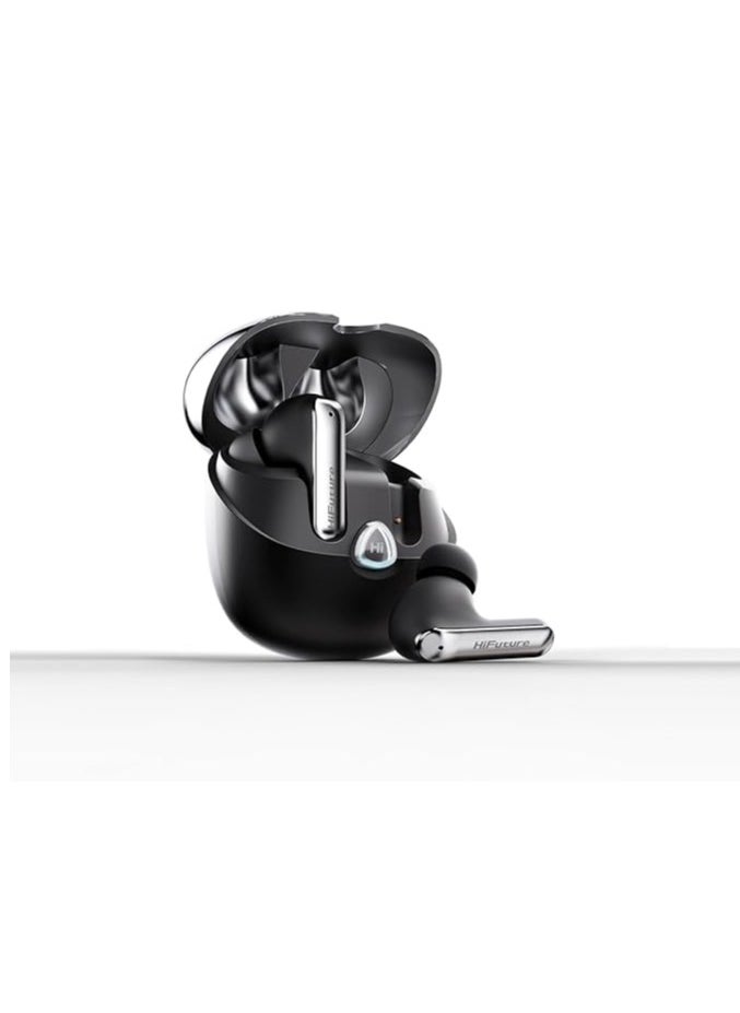 HiFuture SonicAIR 4Mic ENC Wireless Earbuds, Up to 35Hrs Playtime, IPX5 Waterproof, Comfort Fit, 10MM Driver, Soft Bass, Light weight, AI Voice Assistant, Black, HESA