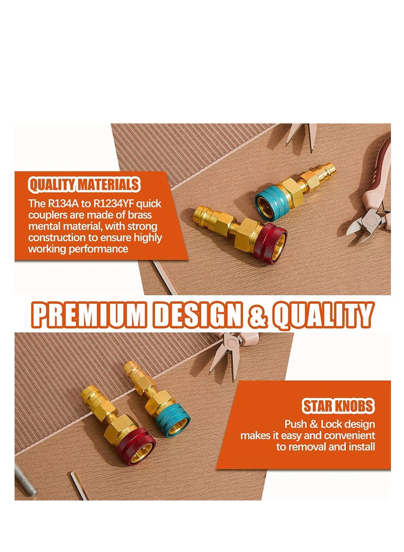 R1234YF to R134A AC Conversion Kit, Quick Coupler Adapter for Refrigerant Charging, Adjustable Hose Fitting - Image 4