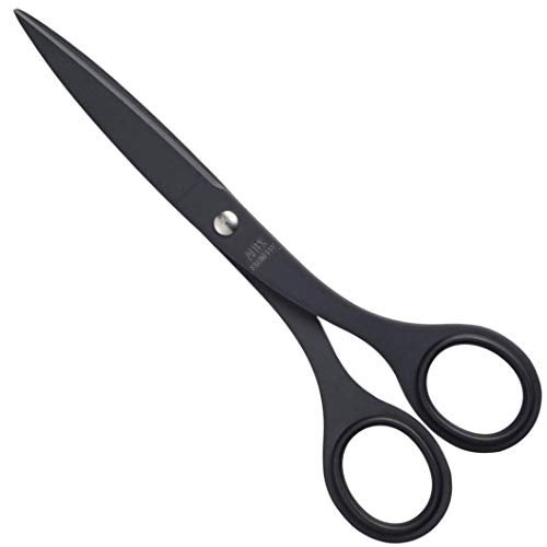 ALLEX\アレックス ALLEX Black Scissors for Office 6.5" All Metal Japanese Stainless Steel, Non Stick Coated Blade, Black, Made in JAPAN - Image 1