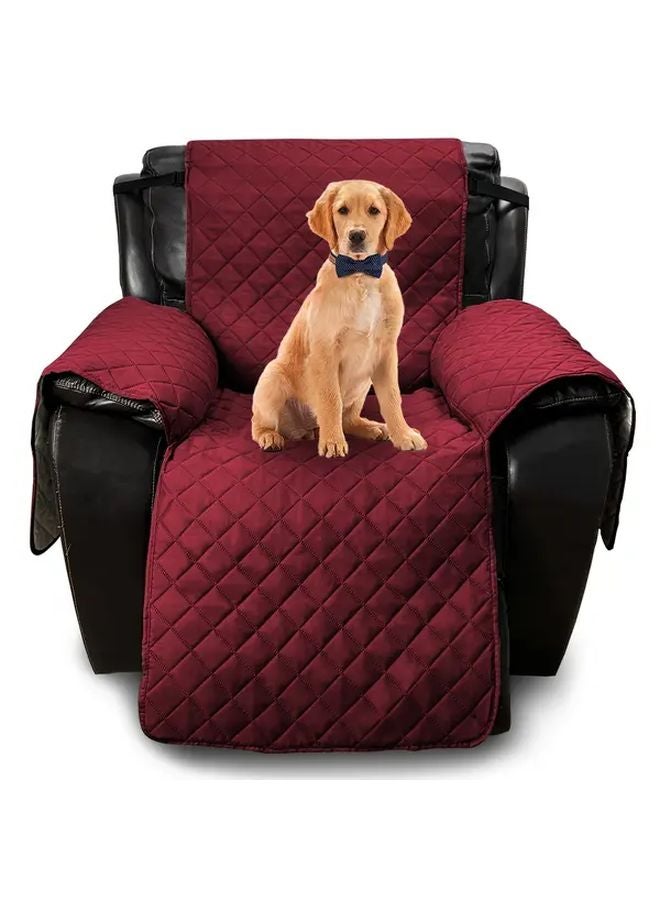 غطاء أريكة كبير مضاد للانزلاق لحماية المقعد المفرد قابل للغسيل الآلي بلون بورغوندي - Image 1