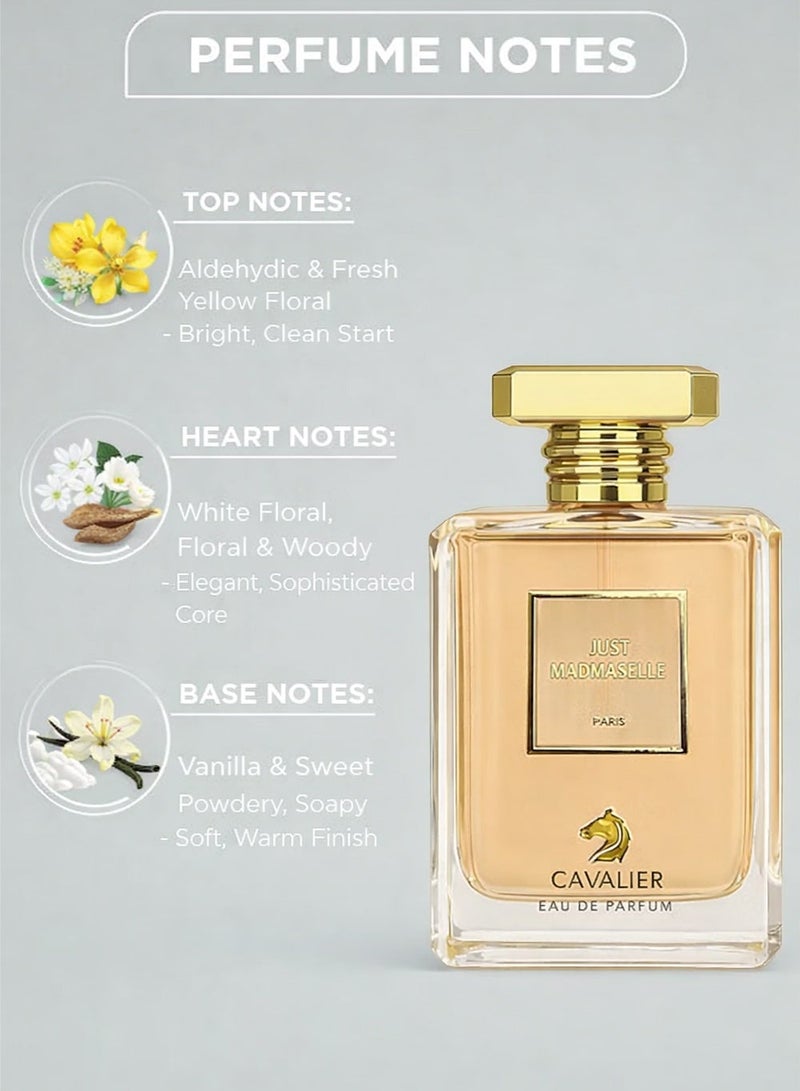 كافاليير بيرفيوم عطر نسائي فاخر من كافاليير جست مادمازيل أو دو بارفان 100 مل | عطر نسائي يدوم طويلاً برائحة منعشة وزهرية ناعمة وحلوة. - Image 2