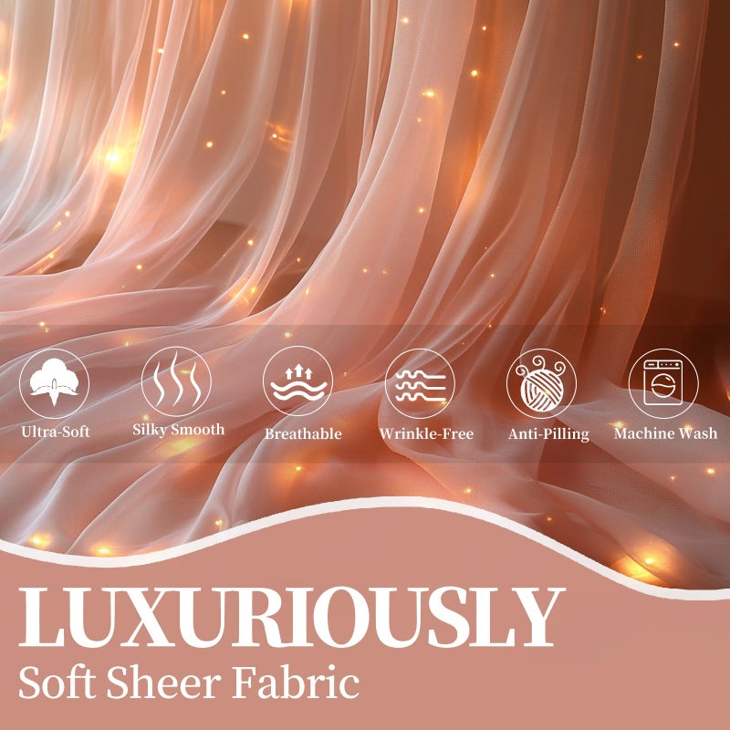 Patioman 10x10ft Pink Tulle Backdrop Curtain with String Lights, Wrinkle-Free Sheer Wedding Backdrop for Birthday Parties, Baby Showers, Bridal Showers, Photo Shoots and Home Decorations, Pink - Image 5
