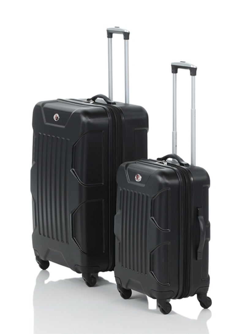 OUTBOUND 2-Piece Hard case Luggage Set, Large (28") + Carry-on (20"), Durable ABS Construction, Telescopic Handle, Expandable - Black - Image 2