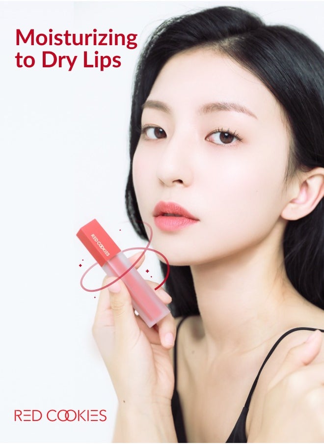 RED COOKIES - Korean Long Lasting Brownie Velvet Tint Lipstick - Shade: B7 Mood Coral - Image 1