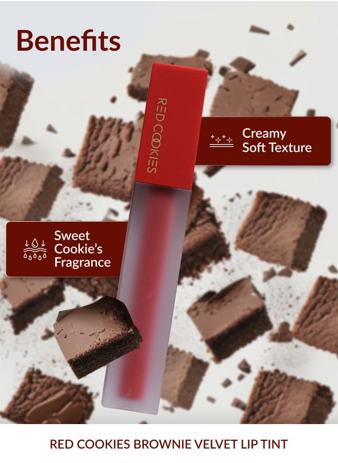 RED COOKIES - Korean Long Lasting Brownie Velvet Tint Lipstick - Shade: B7 Mood Coral - Image 1