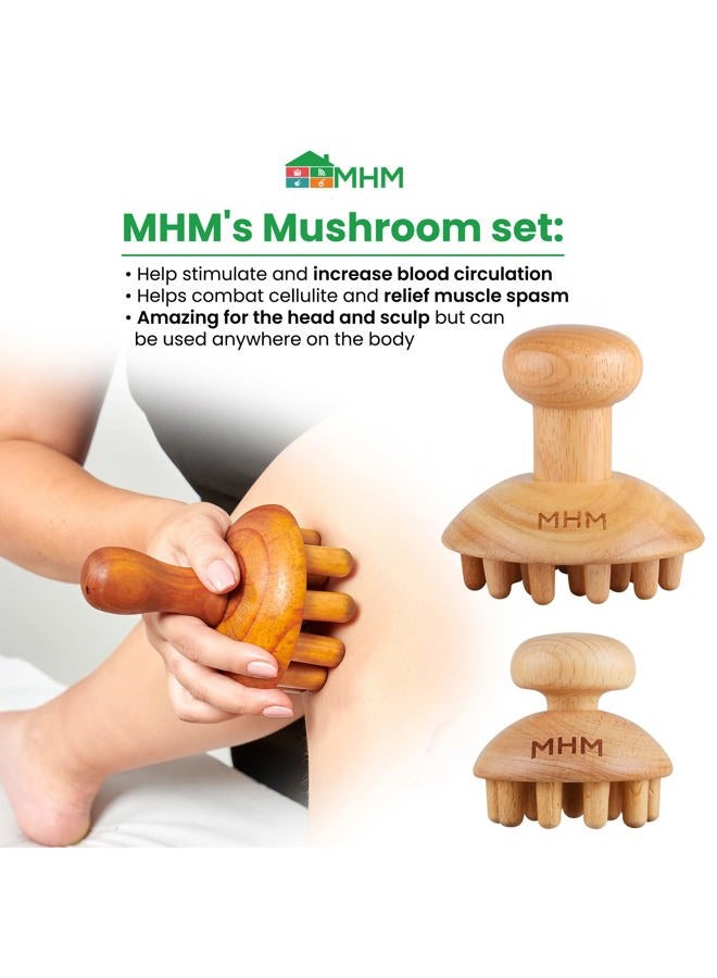 MHM 8-in-1 Complete Wood Therapy Massage Tool Set for Body Shaping - Durable and Comfortable Massage Tools to Help with Reduction of Cellulite and More - Image 3