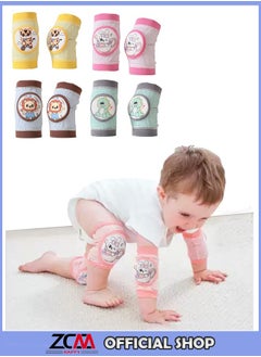 ZCM-HAPPY 4 Pairs Of Baby Knee Pads – Spring & Summer Mesh Thin Breathable Sports Knee Pads For Crawling, Cartoon Non-Slip Knee Pads  - Image 1