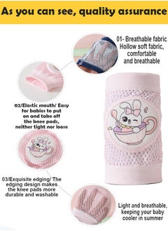 ZCM-HAPPY 4 Pairs Of Baby Knee Pads – Spring & Summer Mesh Thin Breathable Sports Knee Pads For Crawling, Cartoon Non-Slip Knee Pads  - Image 4