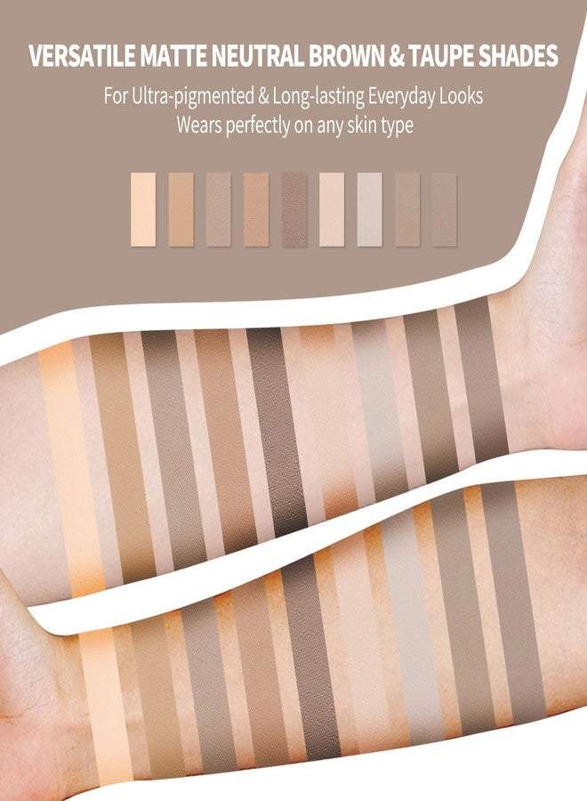 SUMEITANG 9 Colors Matte Naked Eyeshadow Palette Neutral Nude Smoky Eye Shadow Pallet Gray Taupe Brown High Pigmented Ultra-Blendable Waterproof Long Lasting Makeup Palettes Suitable for Older Women - Image 5