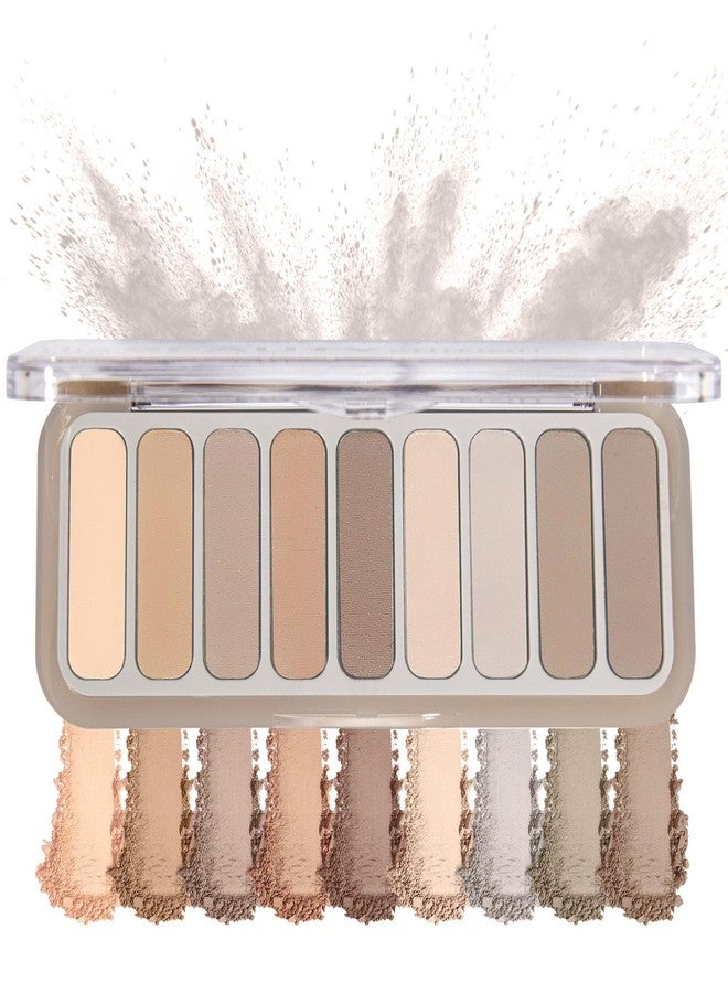 SUMEITANG 9 Colors Matte Naked Eyeshadow Palette Neutral Nude Smoky Eye Shadow Pallet Gray Taupe Brown High Pigmented Ultra-Blendable Waterproof Long Lasting Makeup Palettes Suitable for Older Women - Image 1