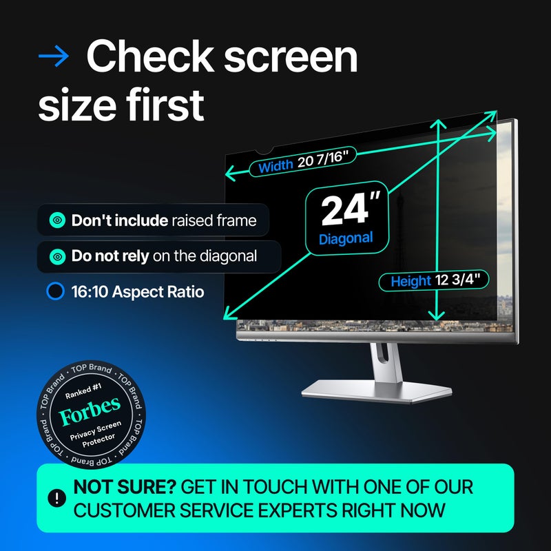 VINTEZ 24 Inch 16:10 Computer Privacy Screen Filter for Widescreen Monitor and Laptop - Anti-Glare - Anti-Scratch Protector Film - Data Confidentiality Shield [1 Pack] - Image 4