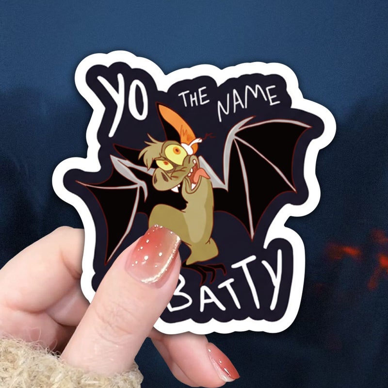 3 قطع من ملصقات فيلم النجوم الكرتونية اللطيفة للخفافيش، ملصقات فينيل ذاتية اللصق ومتينة لأجهزة الكمبيوتر المحمولة والشاحنات والمصدات والبلاستيك والزجاج والمعادن والسيراميك - Image 1