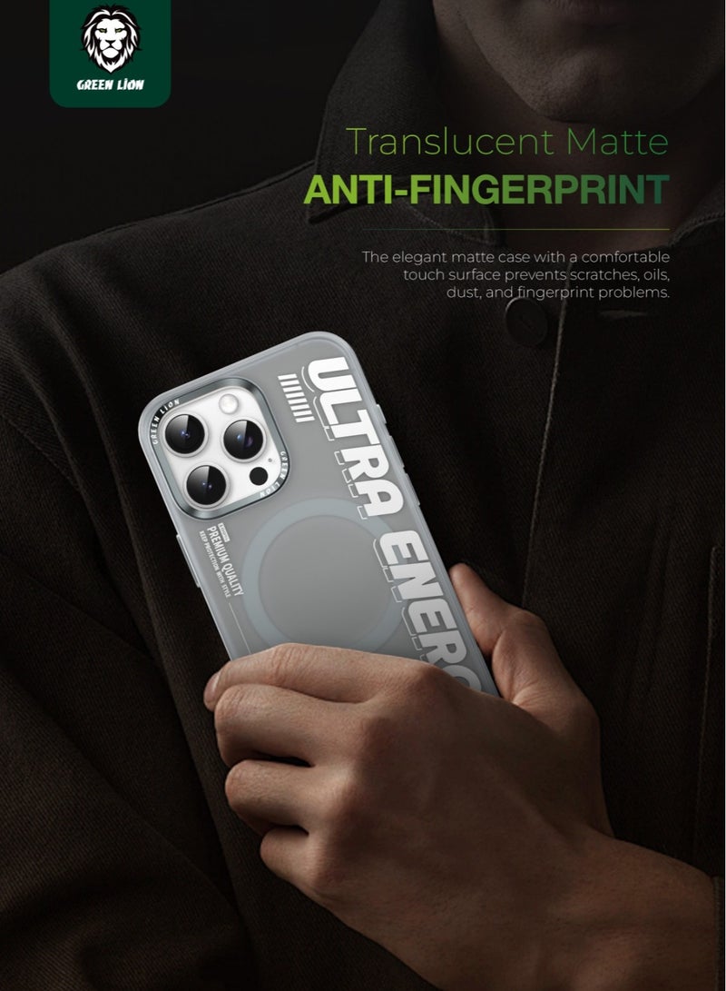 GREEN LION iPhone 16 Pro Ultra MagSafe Case / Protection with Style / Powerful Attraction / Creative Sport Style / Ultra-Shockproof / Anti-Scratch Edge / Anti-Fingerprint / Metal Buttons - Natural Titanium - Image 2
