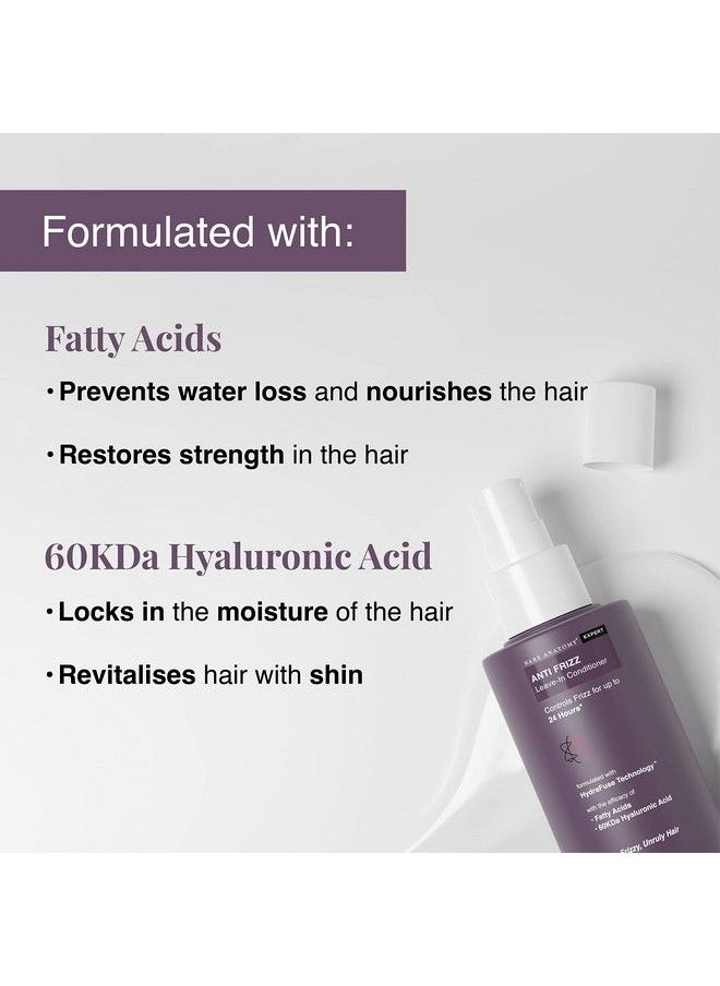 BARE ANATOMY - Anti Frizz Leave In Conditioner ; Deep Conditioned Frizz Controlled Hair For 24 Hrs ; Hyaluronic & Fatty Acids ; For Dry & Frizzy Hair ; Sulfate And Paraben Free ; Women And Men ;150Ml - Image 1