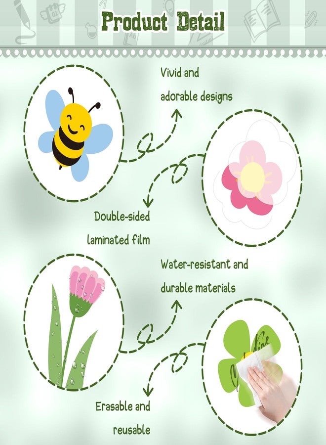 Polaxium Spring Bulletin Board Set Spring Classroom Decorations When We Learn We Grow Inspirational Bulletin Board Flower Cutouts Wall Decor for School Office Chalkboard Window Door Decor Supplies - Image 4