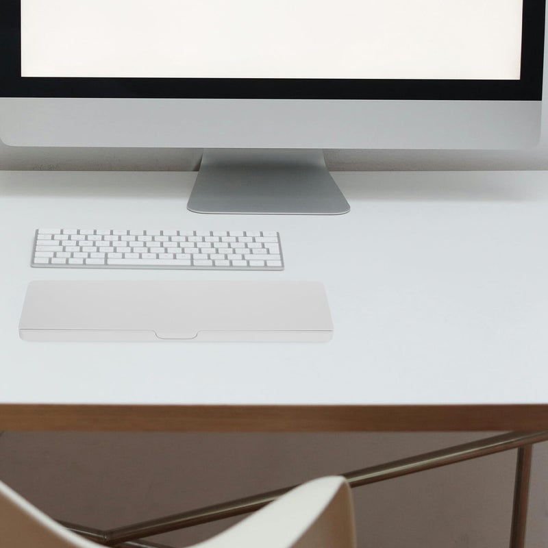 White Ergonomic Keyboard Wrist Rest Mouse Pad Tray With Hard Plastic Storage Organizer - Image 5