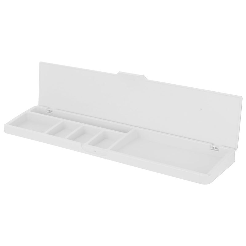 White Ergonomic Keyboard Wrist Rest Mouse Pad Tray With Hard Plastic Storage Organizer - Image 2