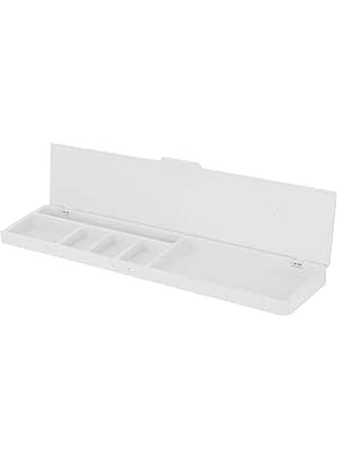 White Ergonomic Keyboard Wrist Rest Mouse Pad Tray With Hard Plastic Storage Organizer - Image 1