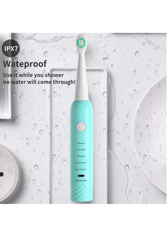 Sonic Electric Toothbrushes for Kids-5 Modes with Smart Timer, Waterproof USB Charging Rechargeable Ultrasonic Toothbrushes, 4 Replacement Brush Heads, Adults Power Toothbrush - Image 2