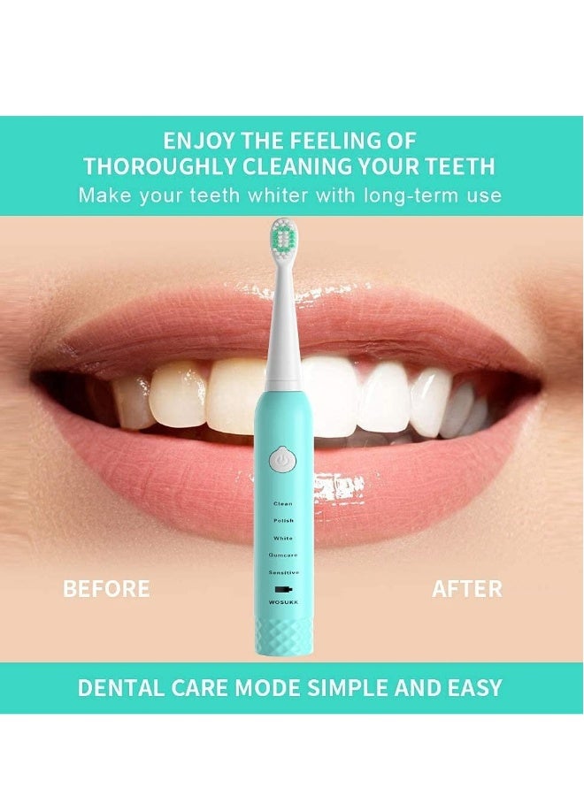 Sonic Electric Toothbrushes for Kids-5 Modes with Smart Timer, Waterproof USB Charging Rechargeable Ultrasonic Toothbrushes, 4 Replacement Brush Heads, Adults Power Toothbrush - Image 4