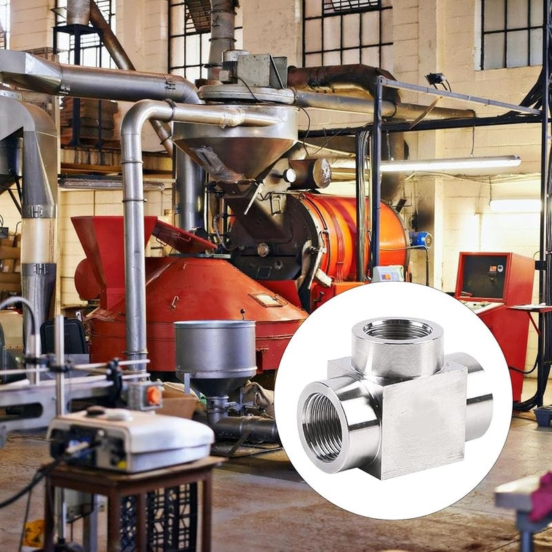 محول خرطوم من نوع T ثلاثي الاتجاهات من الفولاذ المقاوم للصدأ، موصل مع مؤنث خيط، الحجم A - Image 3