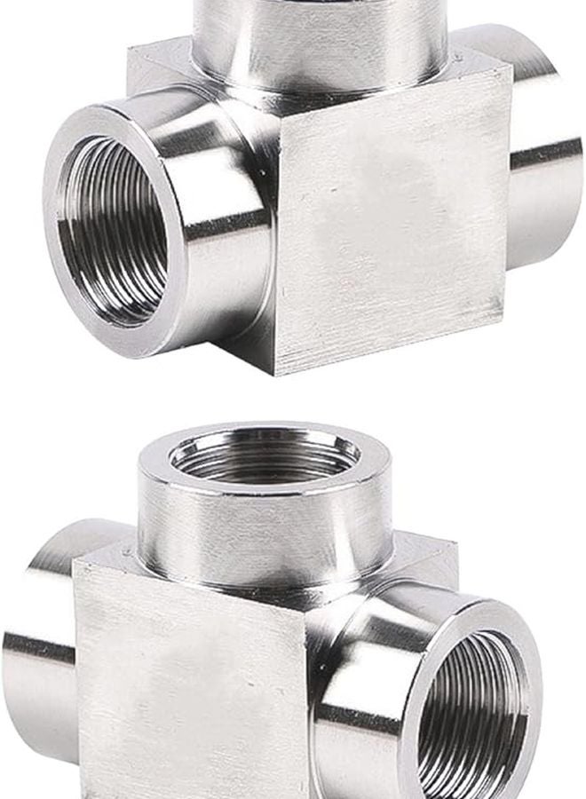 محول خرطوم من نوع T ثلاثي الاتجاهات من الفولاذ المقاوم للصدأ، موصل مع مؤنث خيط، الحجم A - Image 2