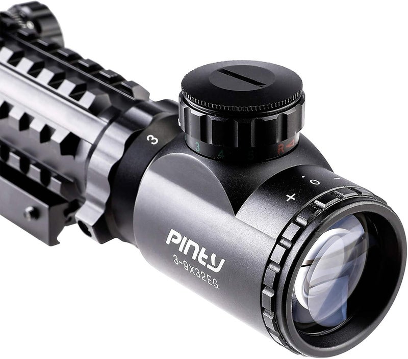 Pinty Rifle Optical Scope & Red Dot Combo with Red/Green Laser, Illuminated Reticle for 20mm Picatinny Rail 3-9x32 - Image 3