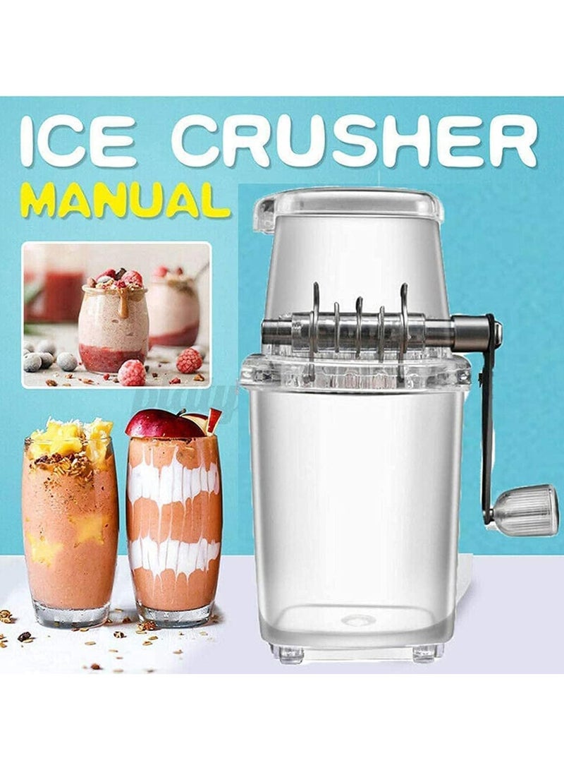 عام كسارة جليد يدوية دوارة بشفرات من الفولاذ المقاوم للصدأ وقاعدة مانعة للانزلاق، مثالية للثلج المجروش ومخروط الآيس كريم والمشروبات والمشروبات المثلجة - Image 3