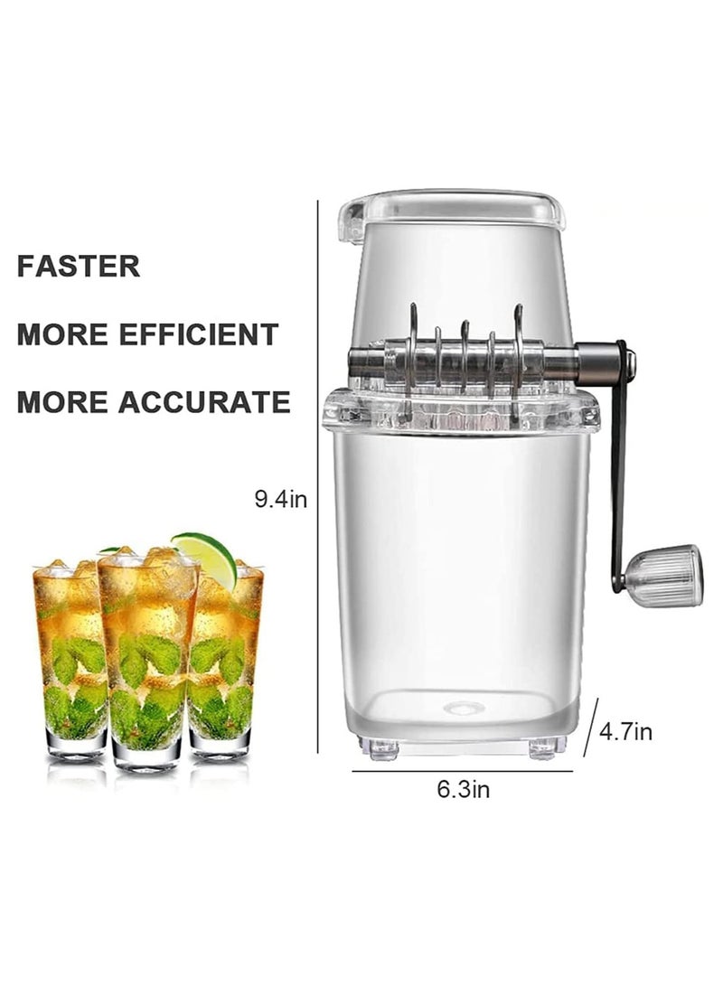 عام كسارة جليد يدوية دوارة بشفرات من الفولاذ المقاوم للصدأ وقاعدة مانعة للانزلاق، مثالية للثلج المجروش ومخروط الآيس كريم والمشروبات والمشروبات المثلجة - Image 2