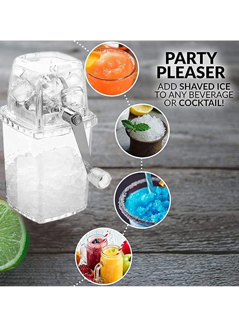 عام كسارة جليد يدوية دوارة بشفرات من الفولاذ المقاوم للصدأ وقاعدة مانعة للانزلاق، مثالية للثلج المجروش ومخروط الآيس كريم والمشروبات والمشروبات المثلجة - Image 5