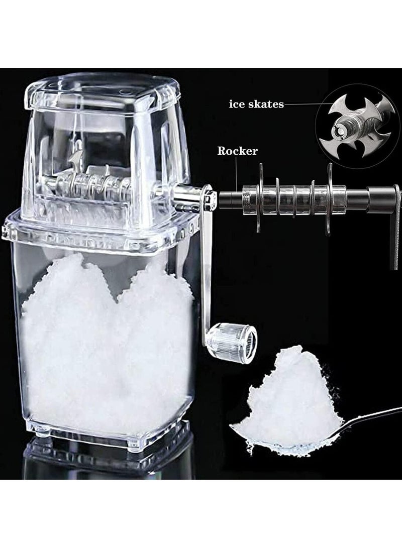 عام كسارة جليد يدوية دوارة بشفرات من الفولاذ المقاوم للصدأ وقاعدة مانعة للانزلاق، مثالية للثلج المجروش ومخروط الآيس كريم والمشروبات والمشروبات المثلجة - Image 4