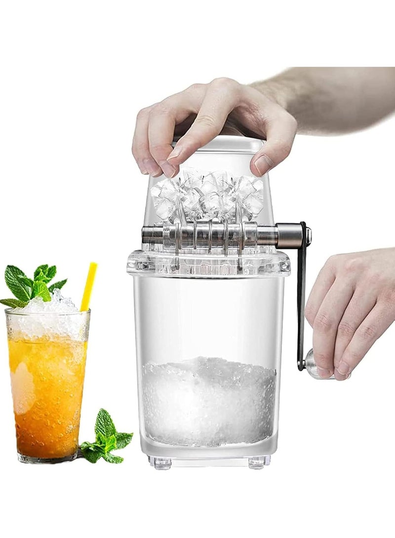 عام كسارة جليد يدوية دوارة بشفرات من الفولاذ المقاوم للصدأ وقاعدة مانعة للانزلاق، مثالية للثلج المجروش ومخروط الآيس كريم والمشروبات والمشروبات المثلجة - Image 1