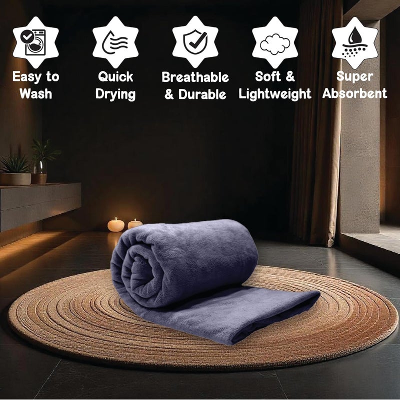 HOUSSE Microfiber Bath Towel Coral Large 550 GSM Bath Towel Extra Soft Plush High Absorbent and Quick Dry Bath Towel for Women Kids Lightweight Durable 75 150 cm Charcoal Grey - Image 4