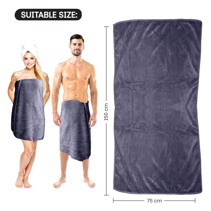 HOUSSE Microfiber Bath Towel Coral Large 550 GSM Bath Towel Extra Soft Plush High Absorbent and Quick Dry Bath Towel for Women Kids Lightweight Durable 75 150 cm Charcoal Grey - Image 3