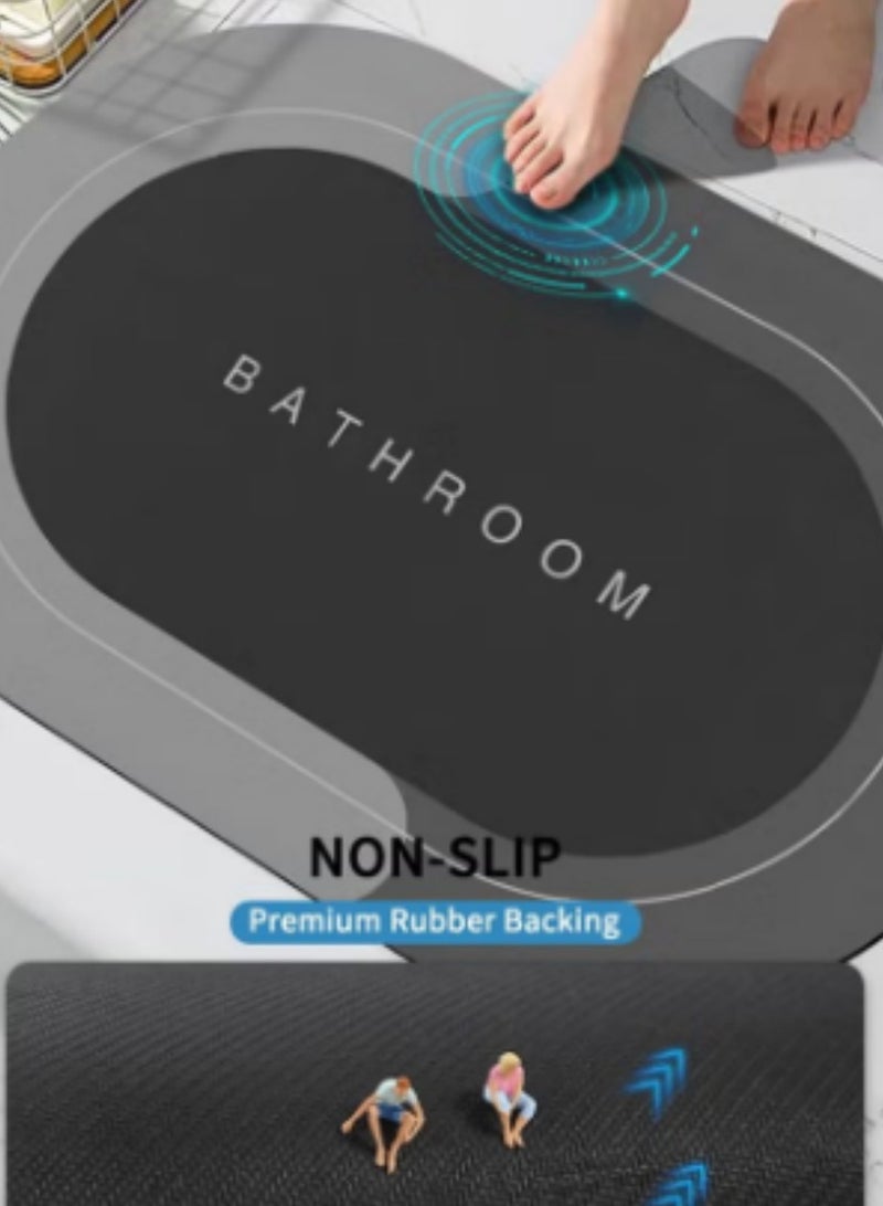 TDAO Super Absorbent, Non-Slip Bath Mats, 2-Pack( 40×60), Quick-Drying, Non-Slip, Durable Mats for Showers, Bathtubs, Toilets, and Bathroom Floors, Dark Blue and Dark Gray - Image 4