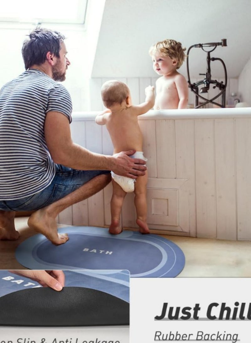 TDAO Super Absorbent, Non-Slip Bath Mats, 2-Pack( 40×60), Quick-Drying, Non-Slip, Durable Mats for Showers, Bathtubs, Toilets, and Bathroom Floors, Dark Blue and Dark Gray - Image 5