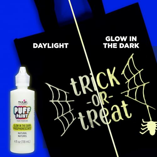 Tulip Puff Glow In The Dark Fabric Paint, Permanent Craft Paint for Clothes, DIY Projects, Notoxic, 4 fl oz 3-Pack, Glow Natural - Image 4