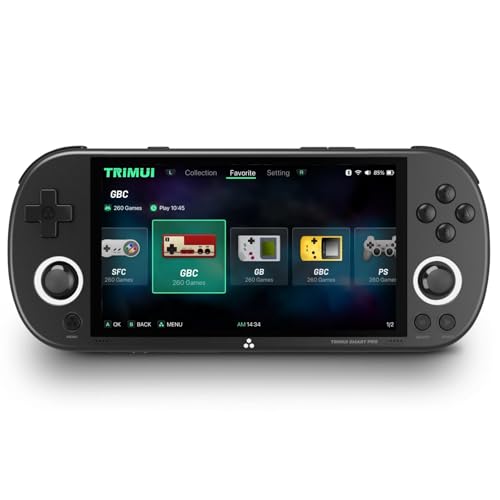 TRIMUI Smart Pro Handheld Game Console Mini Game Player Compatible with More Than 20 formats of Games and 5 inch IPS HighDefinition Screen Portable Video Game Console Black 64G - Image 1