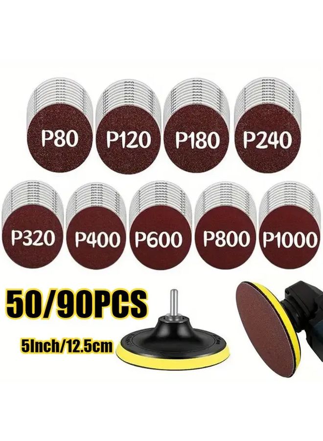50 Pcs 5 Inch Aluminum Oxide Sanding Discs Multi Grit 60 1000 For Drills Grinders Rotary Tools - Image 2