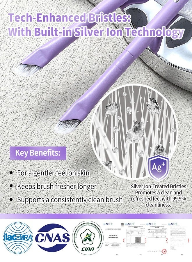 EIGSHOW Eyeliner Brush, EIGSHOW Sickle Angled Gel Eyeliner Brush with Silver Ion Bristles, Ultra Thin Eye Makeup Brushes for Precise Eye Liner, Eyebrow (E865MP) - Image 3