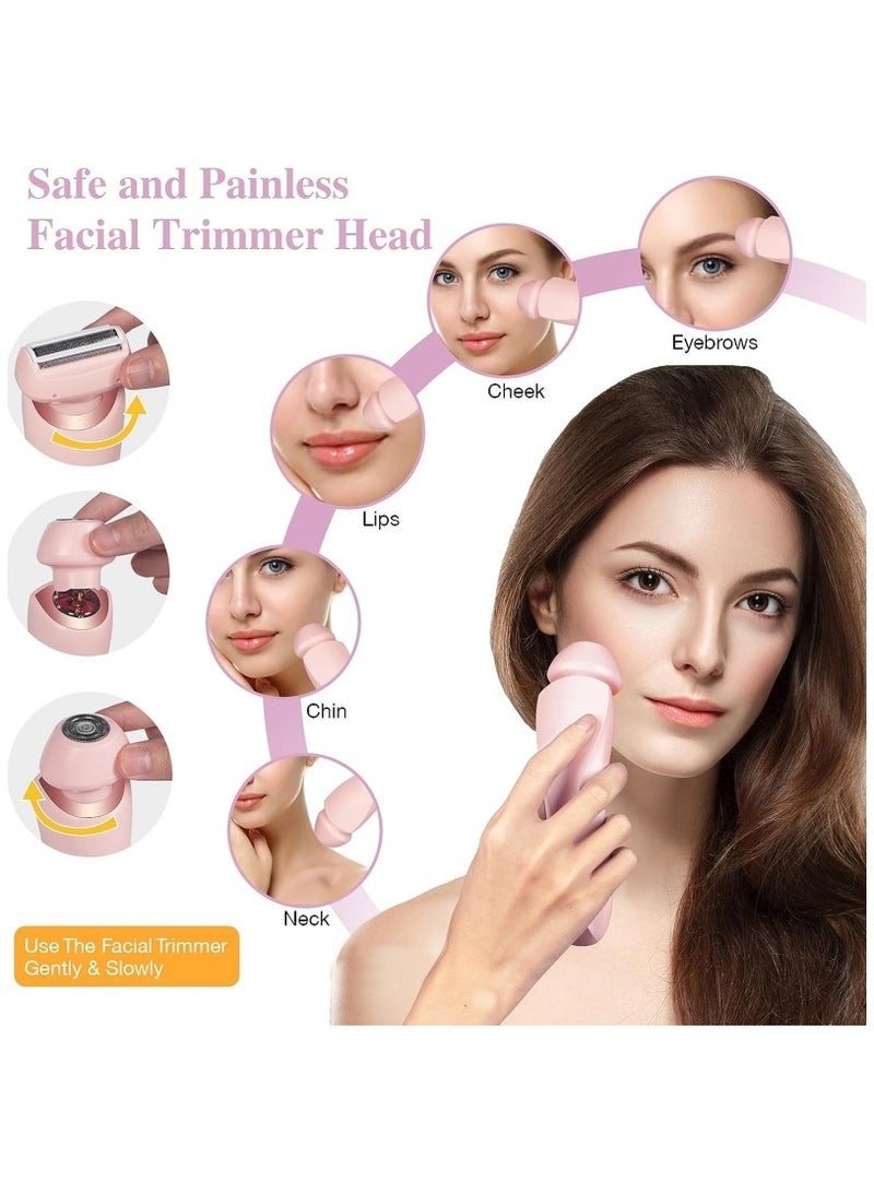 ماكينة حلاقة كهربائية للنساء، جهاز إزالة الشعر القابل لإعادة الشحن 2 في 1 للذراع والساق والوجه، ماكينة إزالة الشعر اللاسلكية مع رأس قابل للفك، مقاومة للماء IPX7 للاستخدام الرطب/الجاف. - Image 3