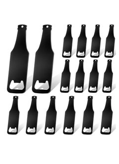 KASTWAVE 16 Pcs Stainless Steel Bottle Opener Bottle Shaped Can Openers Black Soda Can Opener Flat Handle Bottle Opener for Home Kitchen Bar Restaurant Party Tools Supplies  - Image 1