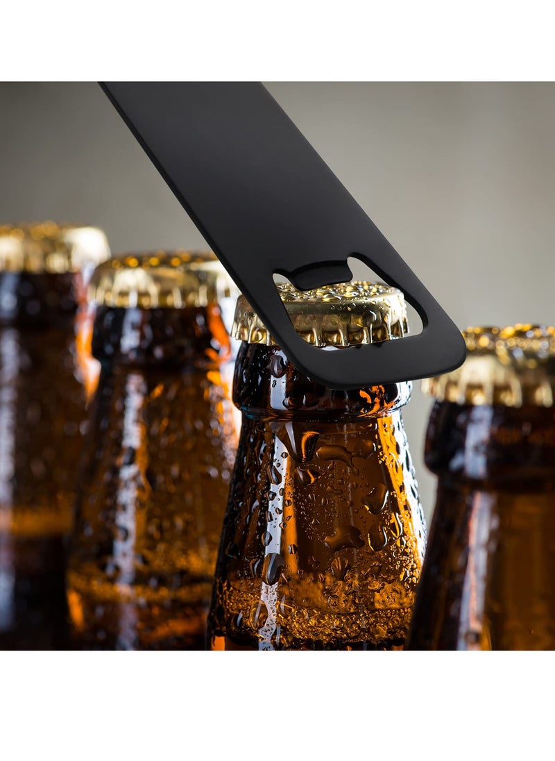 KASTWAVE 16 Pcs Stainless Steel Bottle Opener Bottle Shaped Can Openers Black Soda Can Opener Flat Handle Bottle Opener for Home Kitchen Bar Restaurant Party Tools Supplies  - Image 2