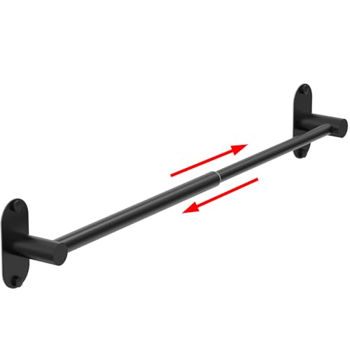 MIROAMZ Towel Bar Adjustable 144inch 252inch Towel Rack Self Adhesive Wall Mounted for Bathroom Kitchen Hand Towel Holder Cloths Hanger 304 Stainless Steel Organizer Single Bar 1 Matte Black - Image 1