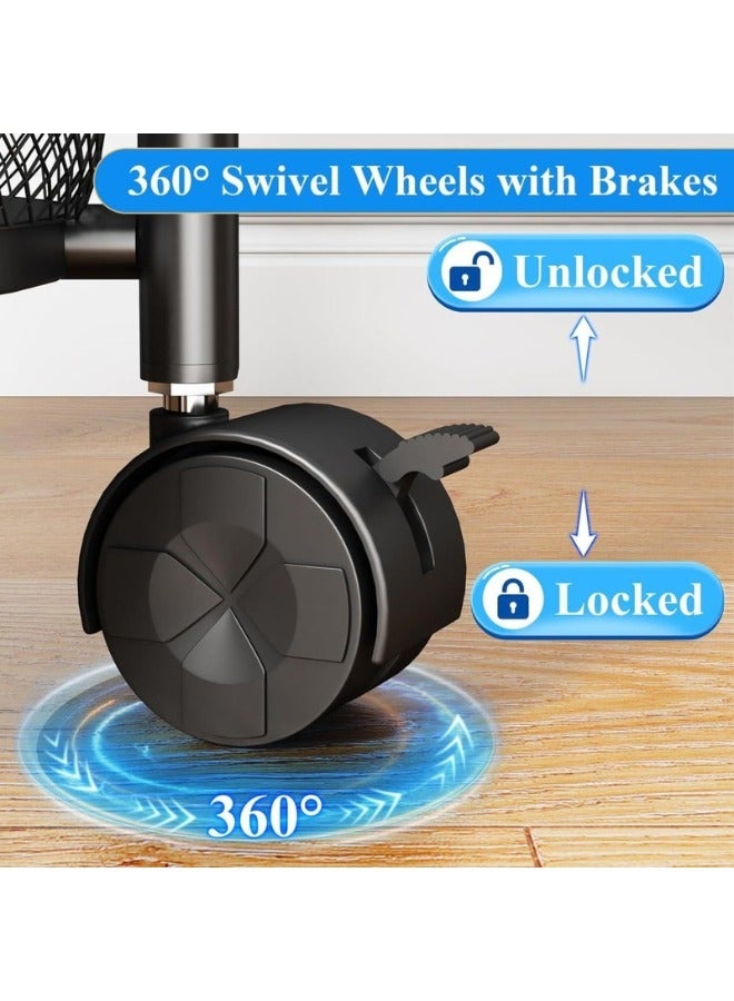 Multi-layer foldable storage cart with wheels for kitchen, vegetables and fruits, black - Image 5